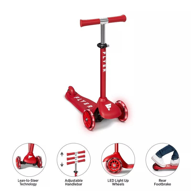 Radio Flyer Flyer Glider Jr. w/Light Up Wheels - Red