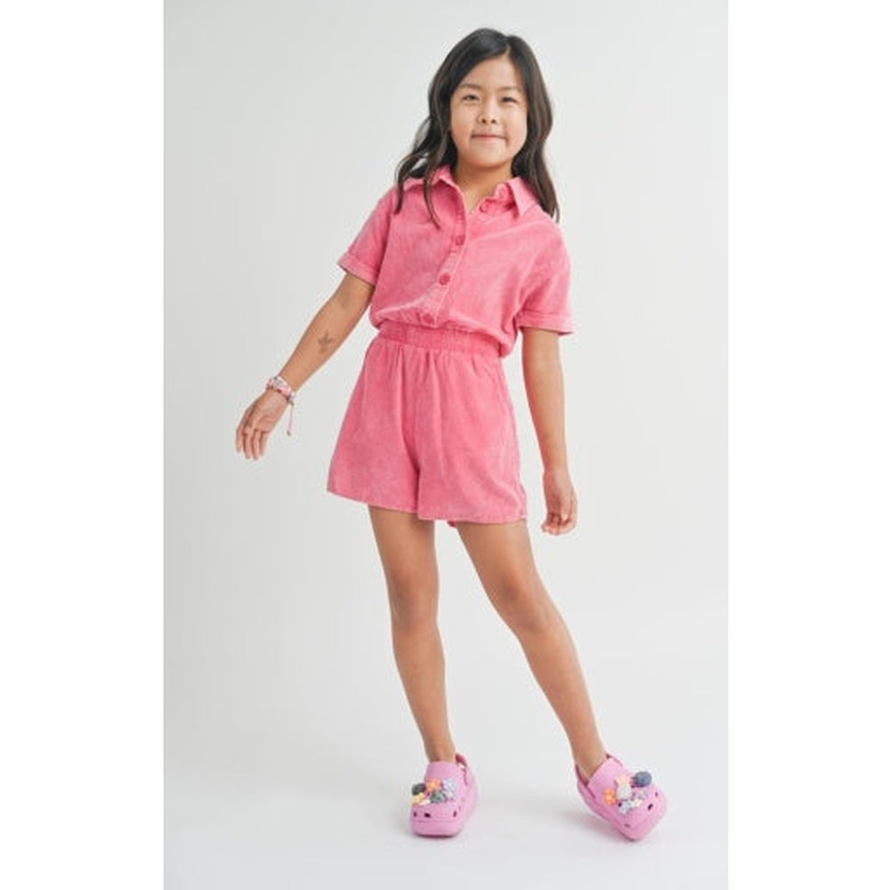 Sadie & Sage Tween Big Heart Corduroy Romper