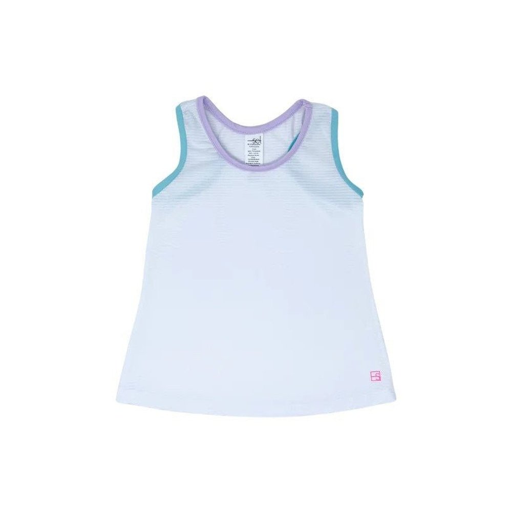 SET Athleisure Riley Razor Tank White Lavender Turquoise