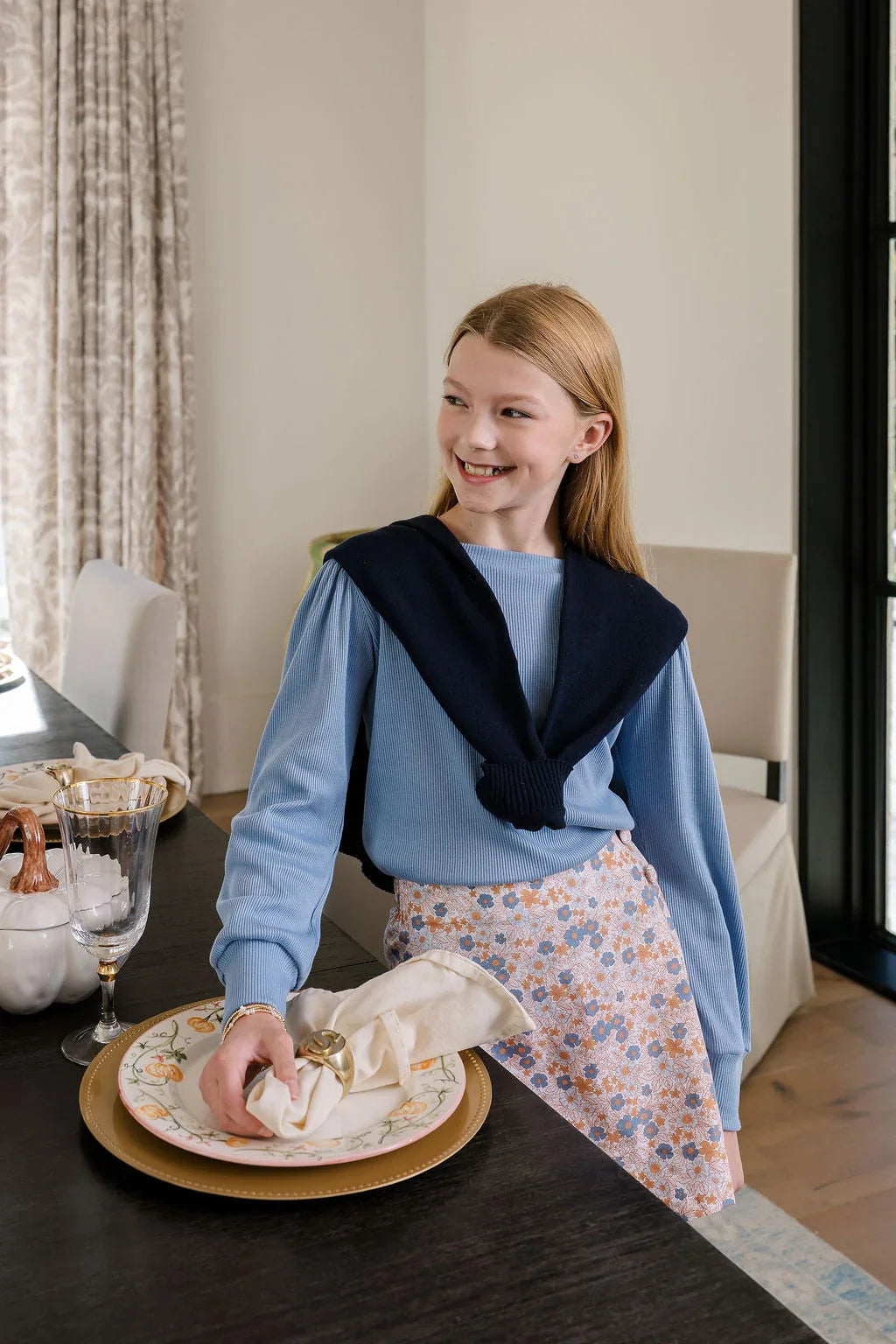 Lullaby Set Girls Shirts Set Proper Jane Blouse Long Sleeve - Bluebird Blue