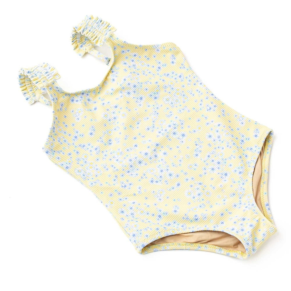 Shade CrittersShade Critters Girls Butter Blooms One Shoulder Ribbed SwimsuitBabysupermarket