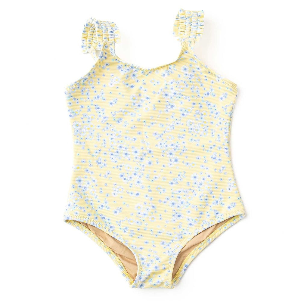 Shade CrittersShade Critters Girls Butter Blooms One Shoulder Ribbed SwimsuitBabysupermarket