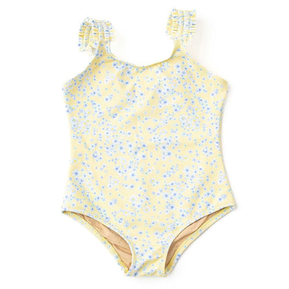 Shade CrittersShade Critters Girls Butter Blooms One Shoulder Ribbed SwimsuitBabysupermarket