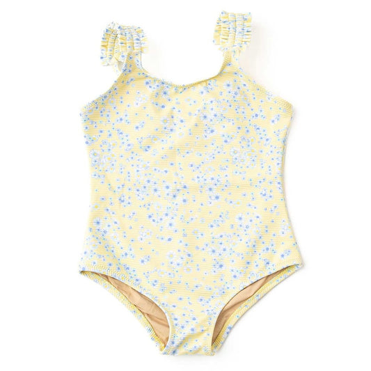 Shade CrittersShade Critters Girls Butter Blooms One Shoulder Ribbed SwimsuitBabysupermarket