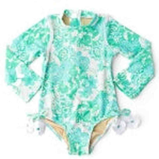 Shade CrittersShade Critters Girls Charming Rose Long Sleeve One Piece SwimsuitBabysupermarket