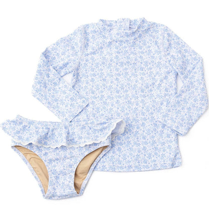Shade CrittersShade Critters Girls Coastal Garden Long Sleeve Two Piece SwimsuitBabysupermarket