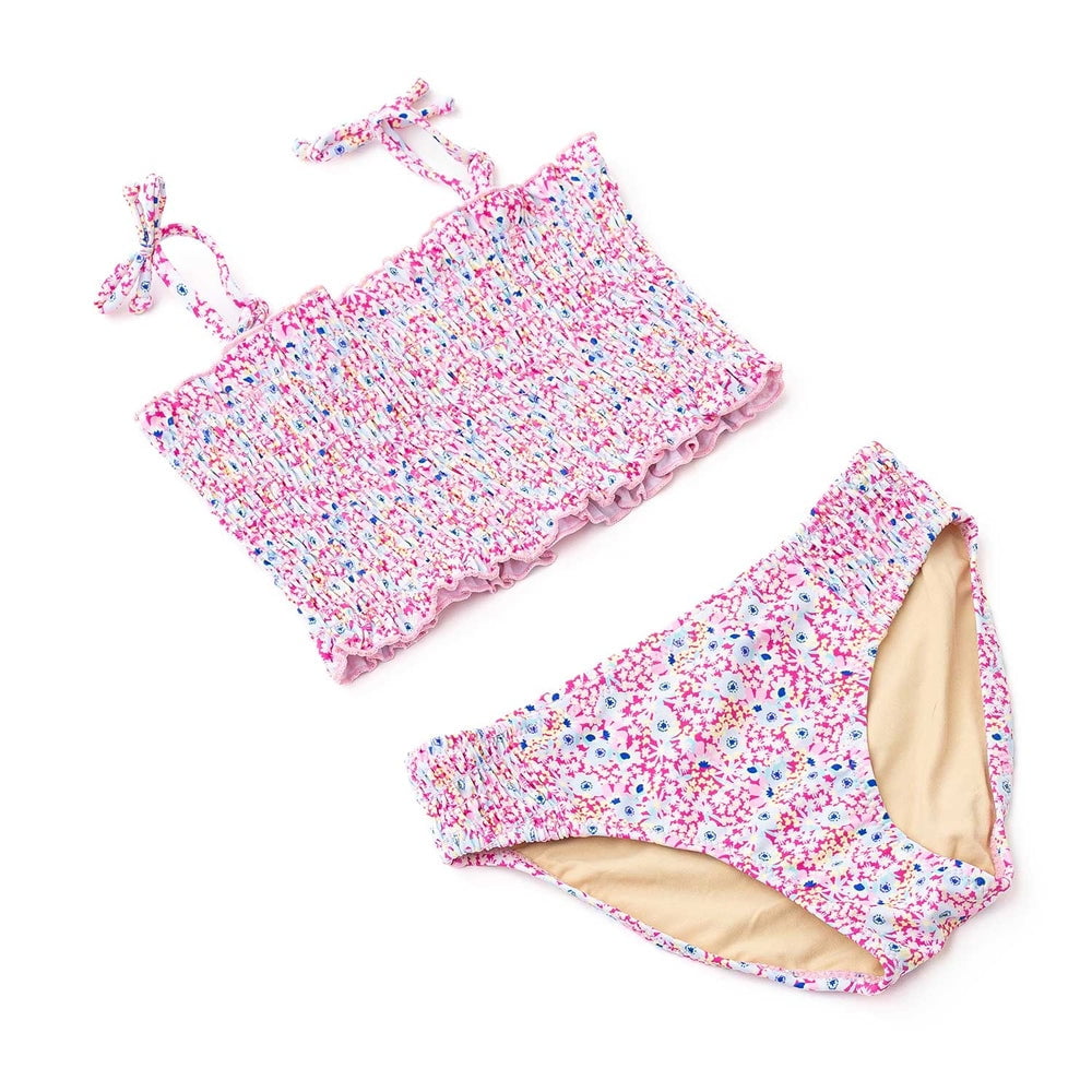 Shade CrittersShade Critters Girls Electric Ditsy Smocked Two Piece SwimsuitBabysupermarket