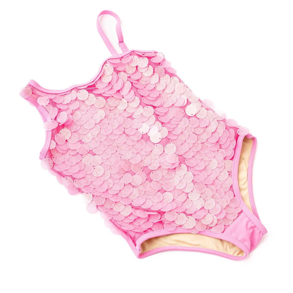 Shade CrittersShade Critters Girls Pink Paillettes One Shoulder SwimsuitBabysupermarket