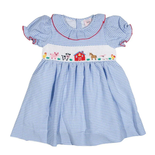 Shop Teeta Girls Dresses Blue / 12 Mo Shop Teeta Girls Dress - E-I-EI-O