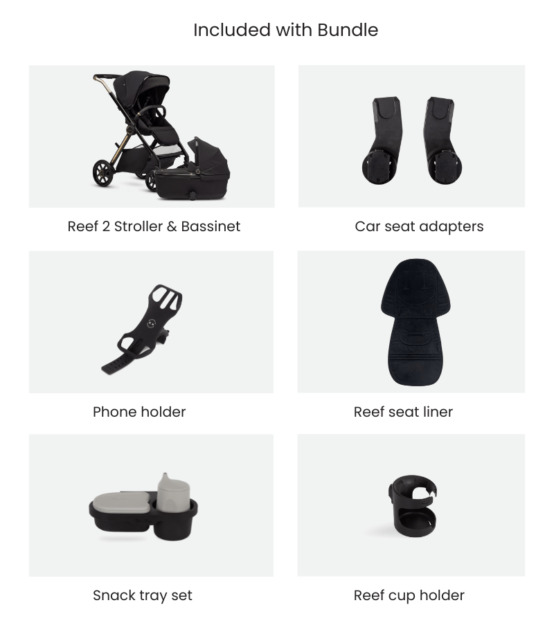 Silver Cross Reef 2 Stroller Accessory Bundle + Bassinet