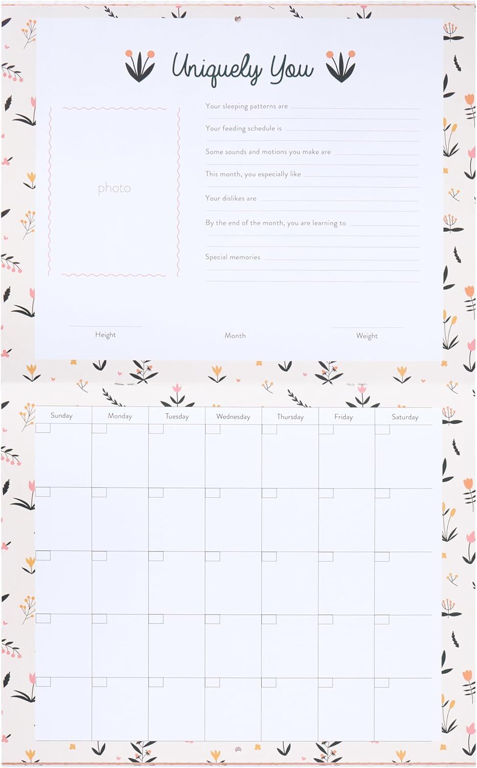 CR GibsonOur Little Snuggle Bug Baby's First Year Keepsake CalendarBabysupermarket