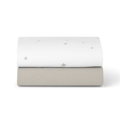 Snüz Bedding White Star SnüzPod 2-Pack Fitted Sheets