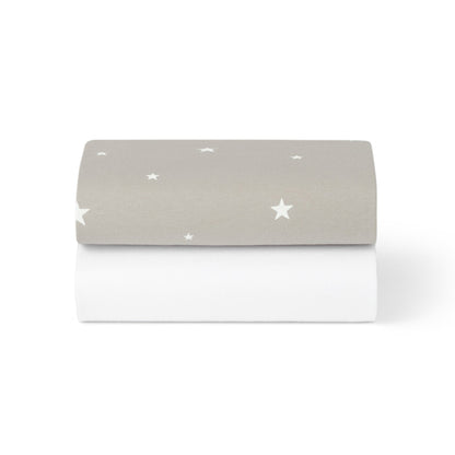 Snüz Bedding Grey Star SnüzPod 2-Pack Fitted Sheets