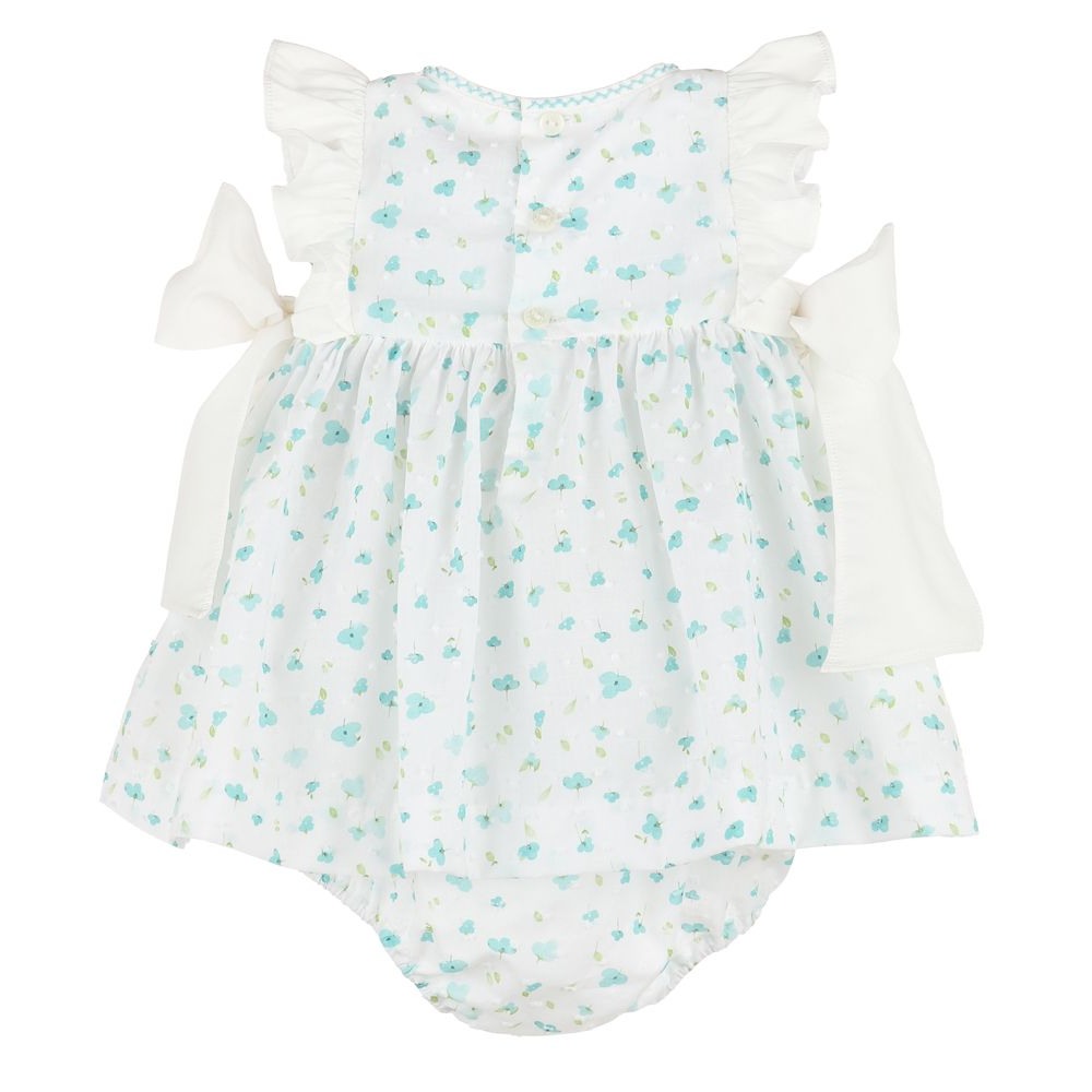 Sophie & Lucas Azure Blooms Dress with Bows babysupermarket