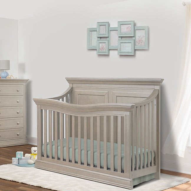 Sorelle Cribs Heritage Fog Sorelle Providence Flat Top 4-in-1 Convertible Crib