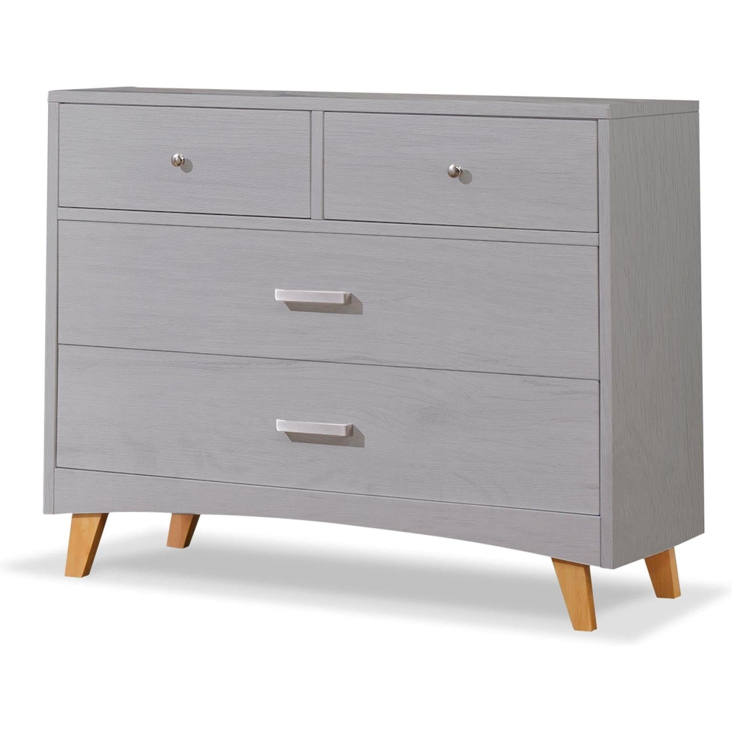 Sorelle Dressers Weathered Gray and Natural Wood Sorelle Soho 4 Drawer Dresser