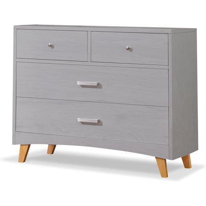 Sorelle Dressers Weathered Gray and Natural Wood Sorelle Soho 4 Drawer Dresser