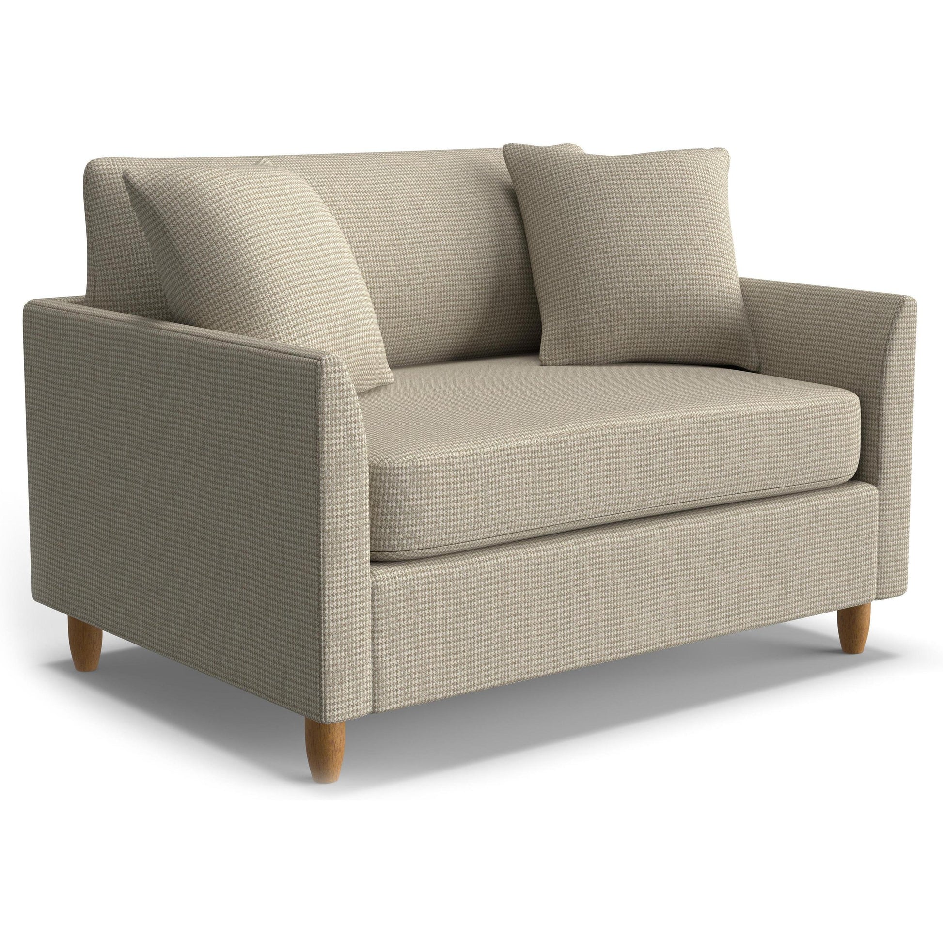 Best Chairs Gliders & Rockers 27919 Wool / Standard / Honey Birch Storytime Bayment Chair & A Half with Twin Sleeper