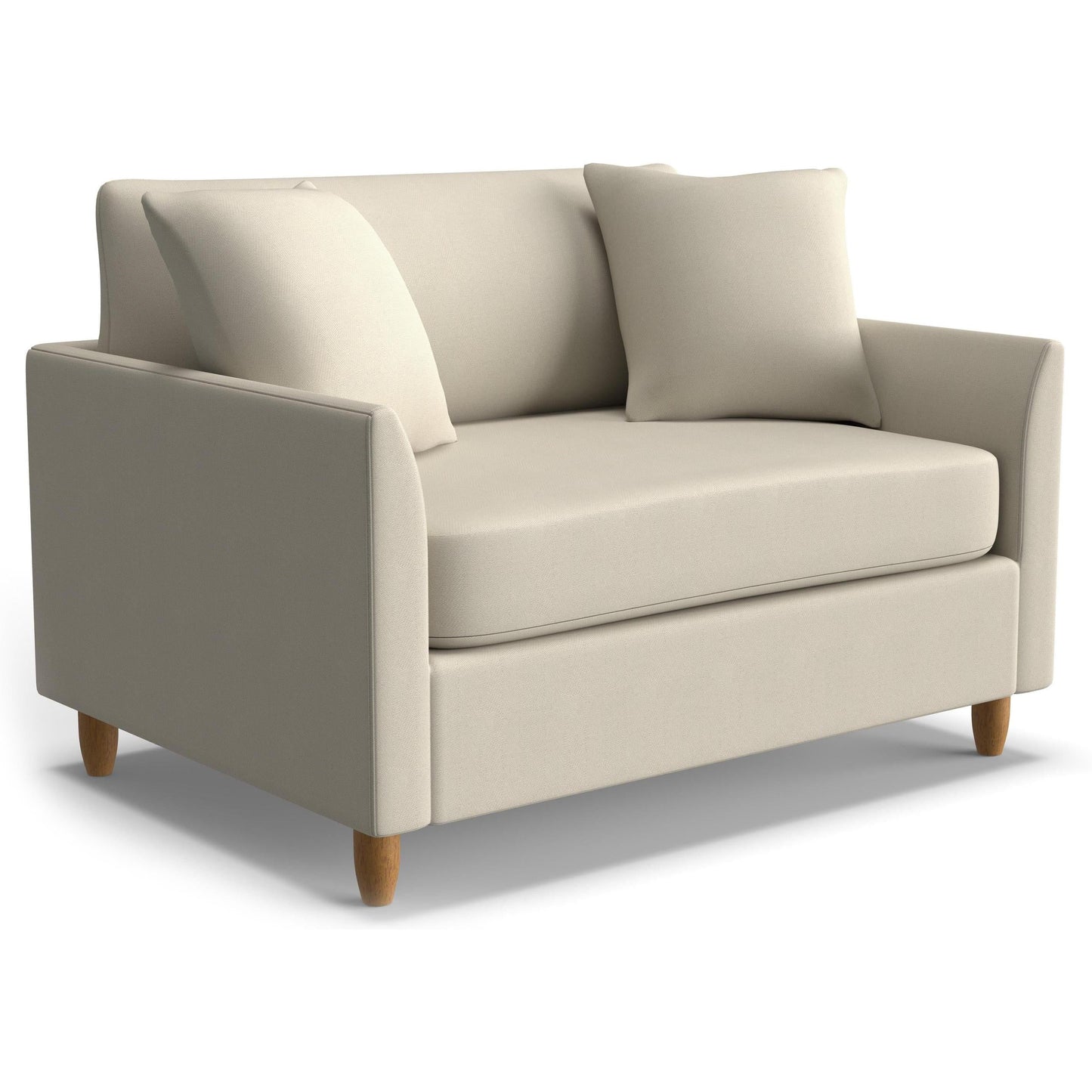 Best Chairs Gliders & Rockers 27557 Dove / Standard / Honey Birch Storytime Bayment Chair & A Half with Twin Sleeper