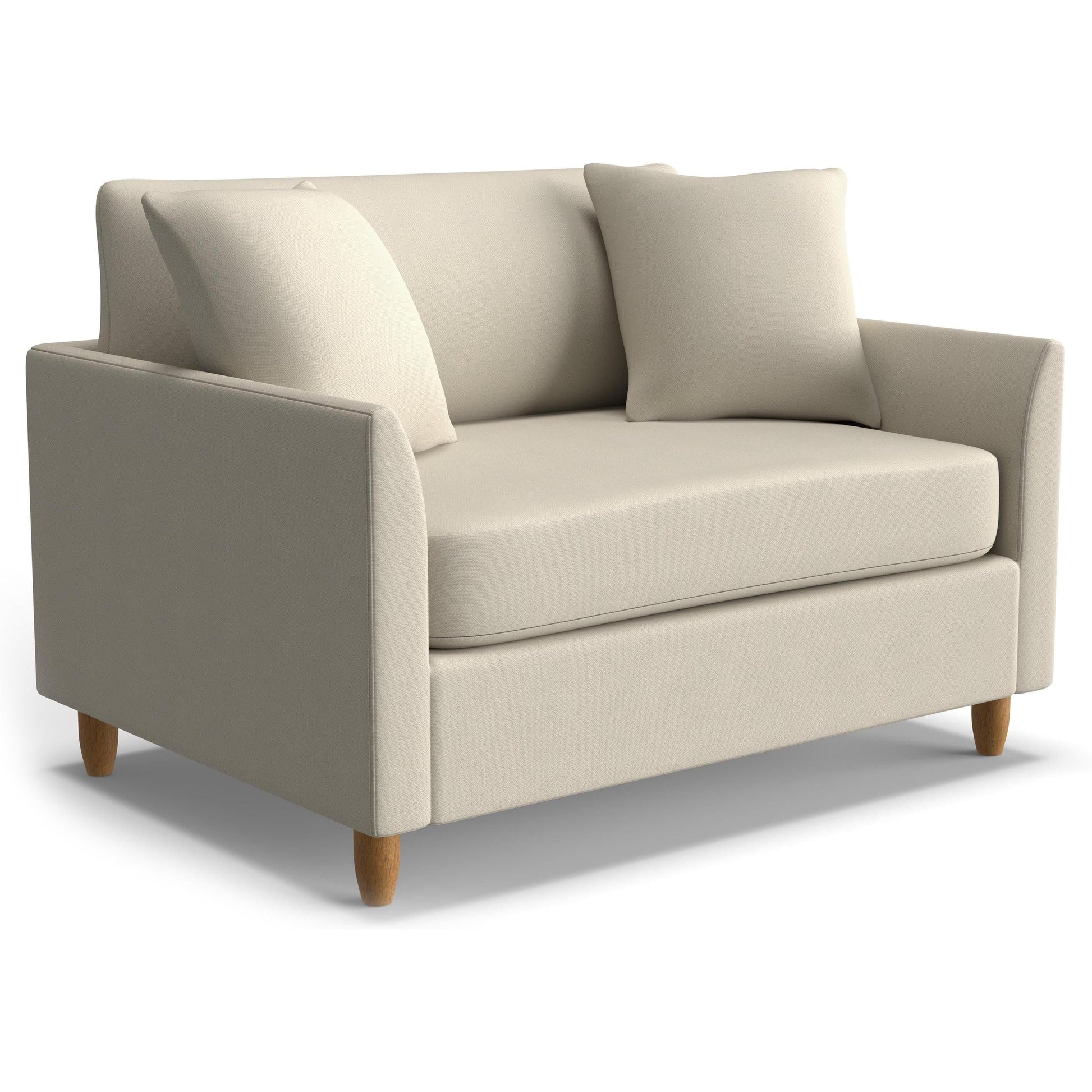 Best Chairs Gliders & Rockers 27557 Dove / Standard / Honey Birch Storytime Bayment Chair & A Half with Twin Sleeper