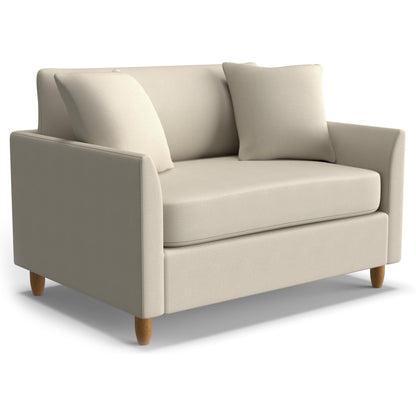 Best Chairs Gliders & Rockers 27557 Dove / Standard / Honey Birch Storytime Bayment Chair & A Half with Twin Sleeper