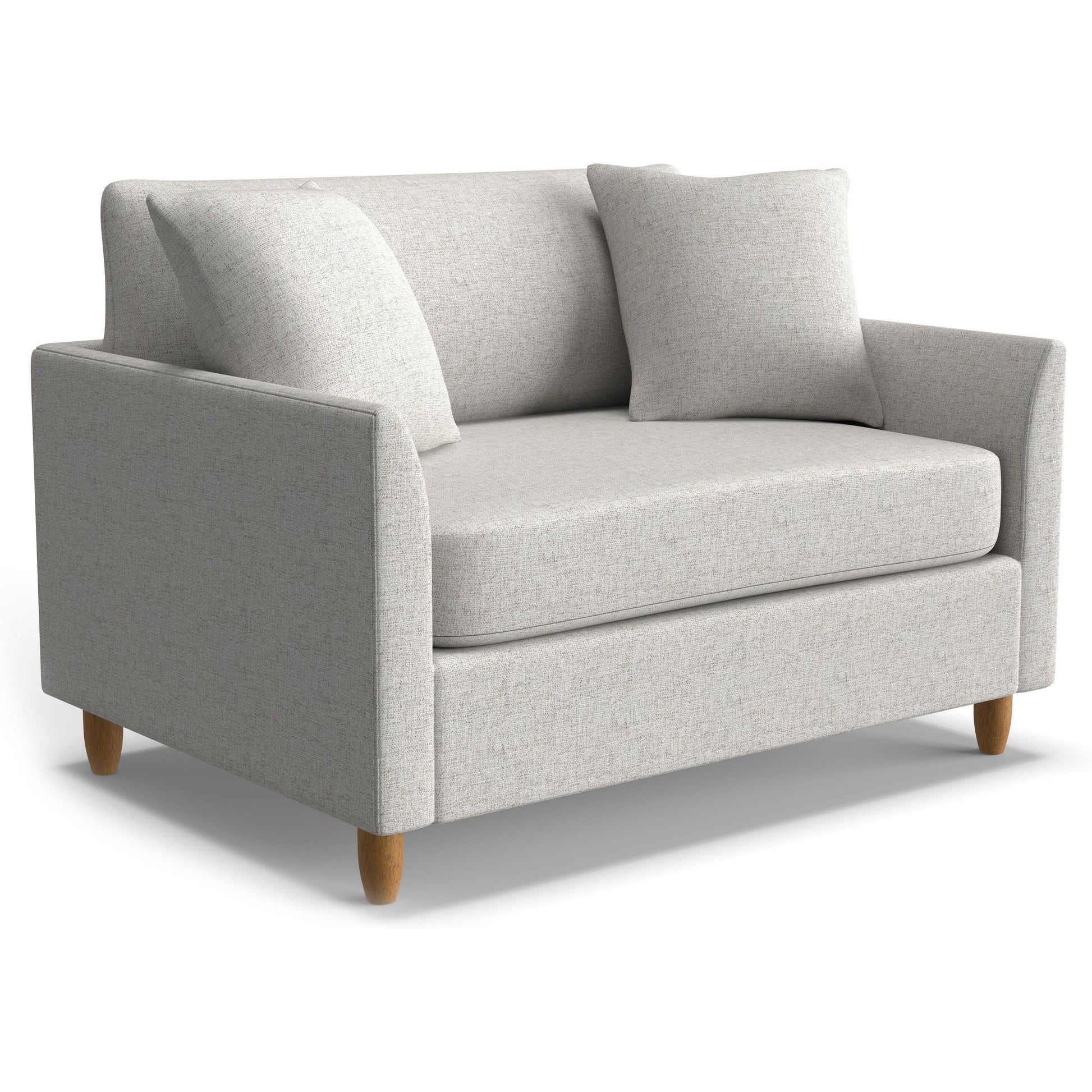 Best Chairs Gliders & Rockers 26947D Fog / Standard / Honey Birch Storytime Bayment Chair & A Half with Twin Sleeper