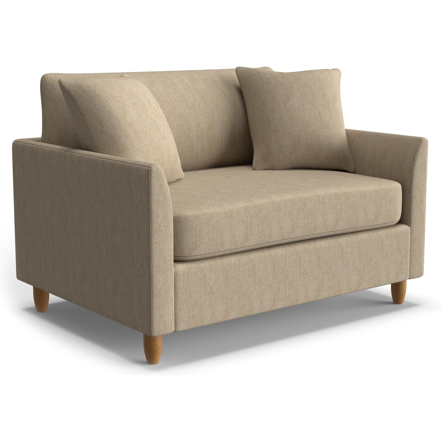 Best Chairs Gliders & Rockers 26519 Linen / Standard / Honey Birch Storytime Bayment Chair & A Half with Twin Sleeper