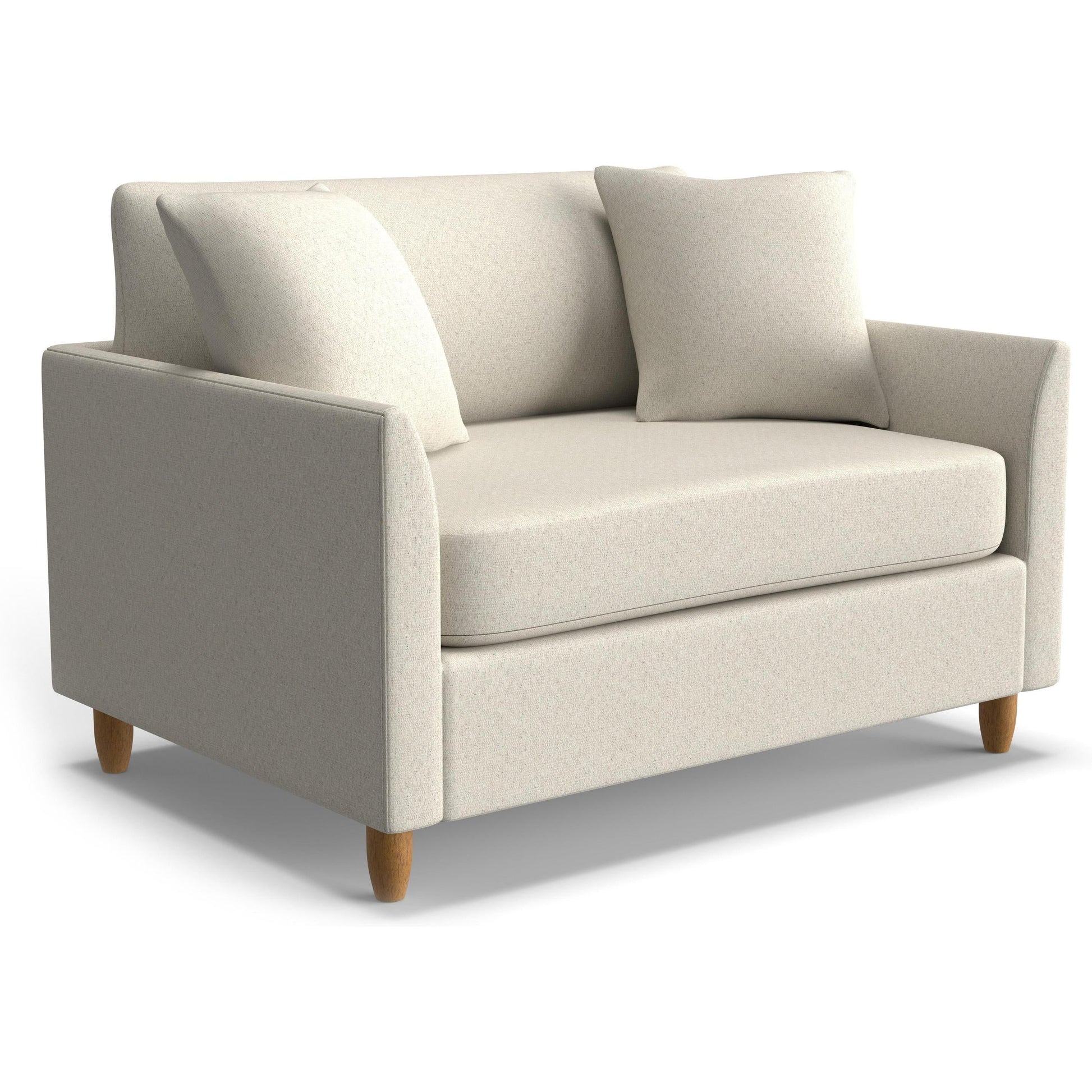 Best Chairs Gliders & Rockers 25027 Cotton / Standard / Honey Birch Storytime Bayment Chair & A Half with Twin Sleeper