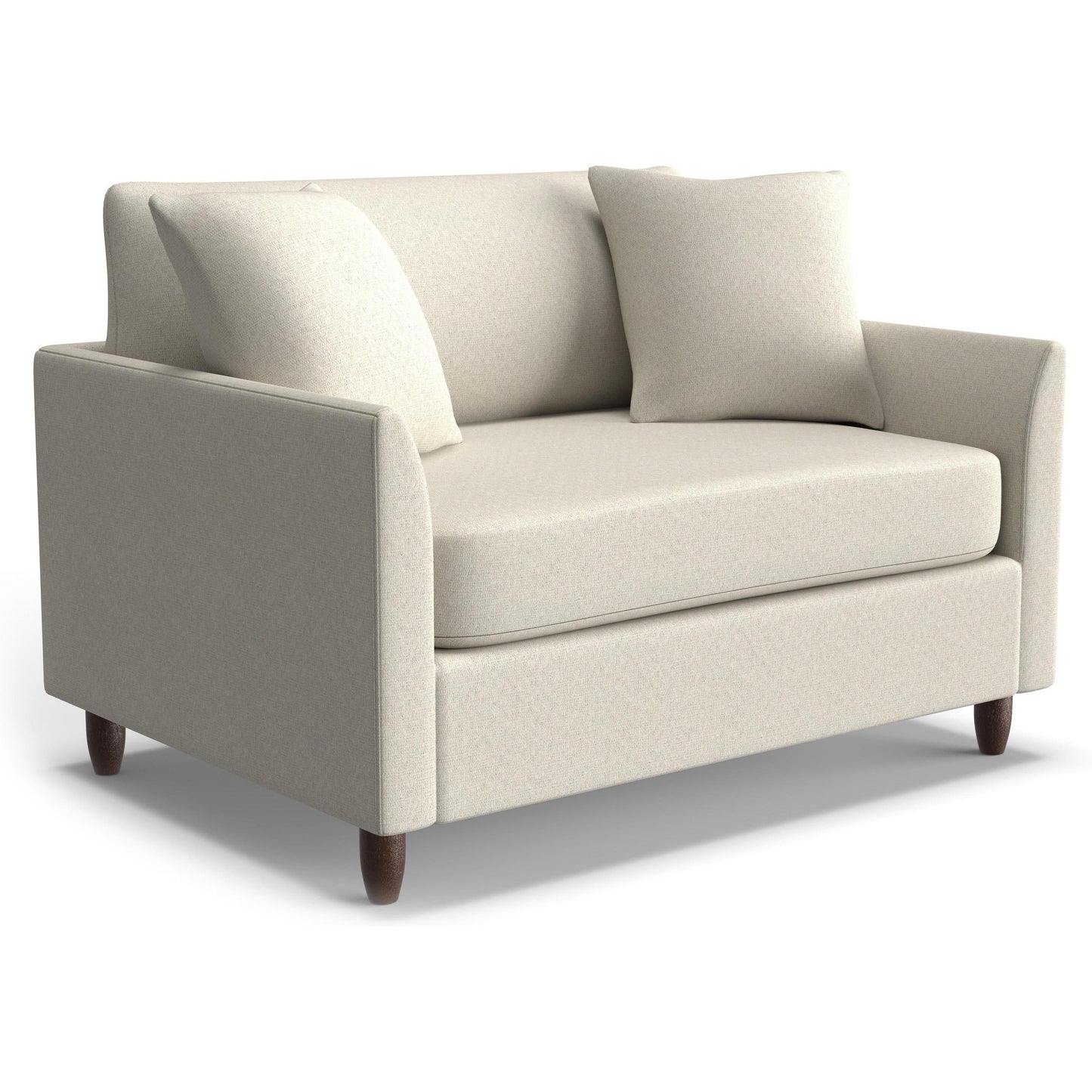 Best Chairs Gliders & Rockers 25027 Cotton / Standard / Dark Walnut Storytime Bayment Chair & A Half with Twin Sleeper