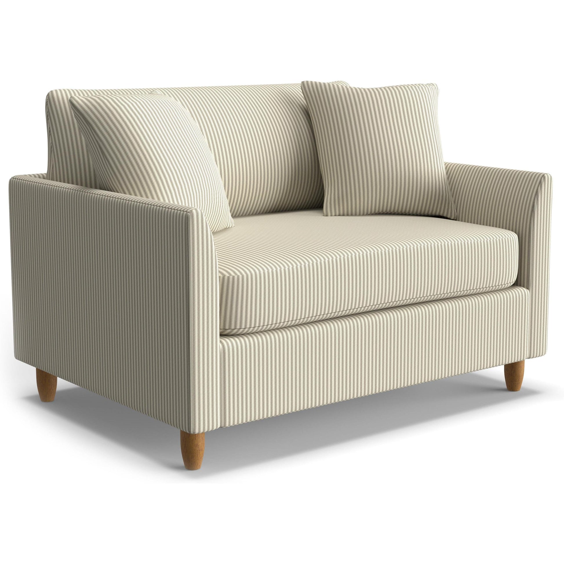 Best Chairs Gliders & Rockers 23949 Muslin / Standard / Honey Birch Storytime Bayment Chair & A Half with Twin Sleeper