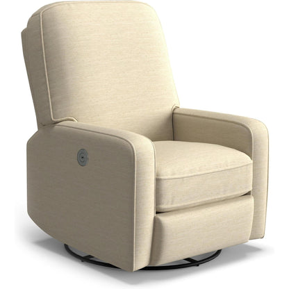 Best Chairs Gliders & Rockers 28569 Eggshell / Power with USB Storytime Bilana Swivel Glider Recliner