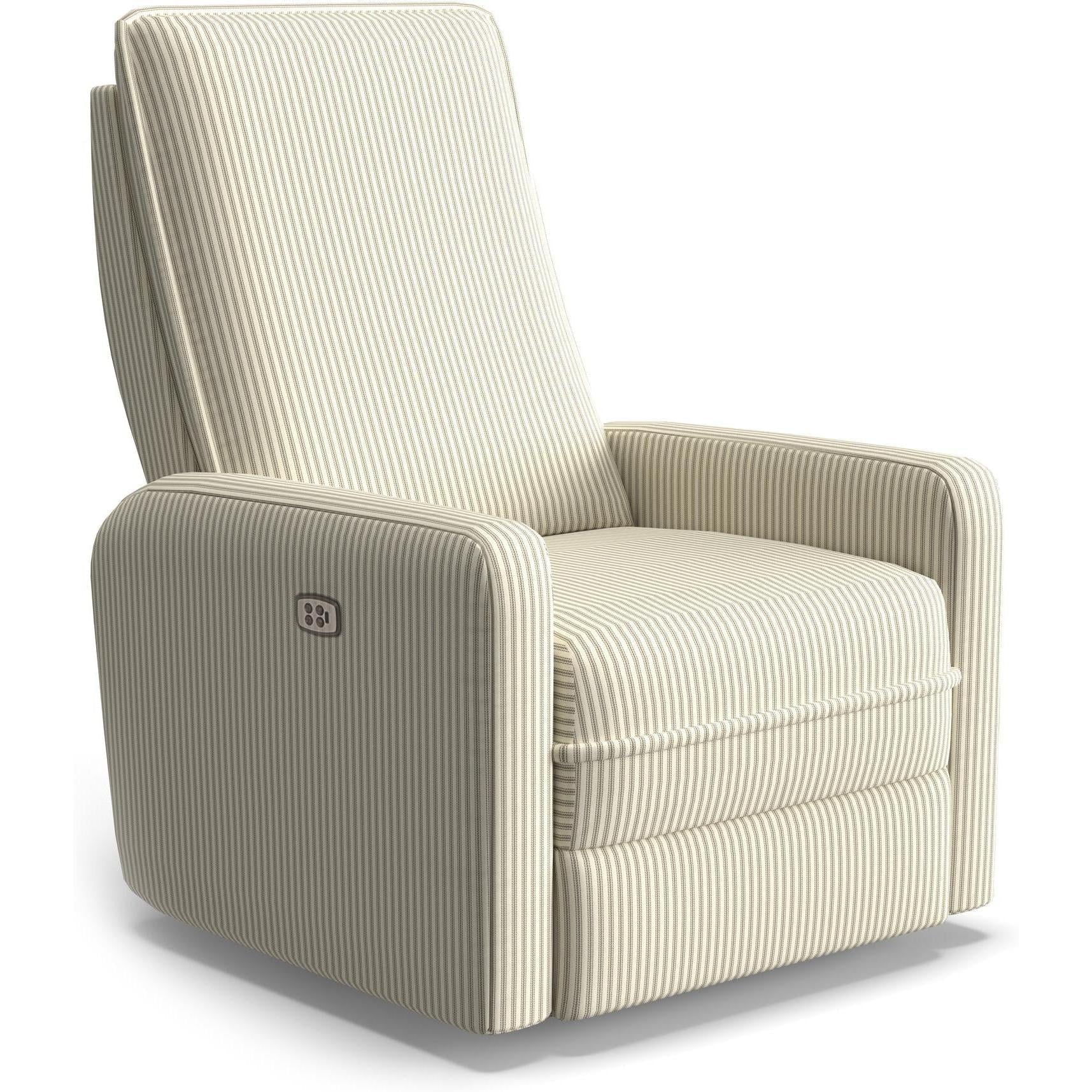 Best Chairs Gliders & Rockers 23949 Muslin / With Power Tilt Headrest Storytime Calli Swivel Glider Recliner