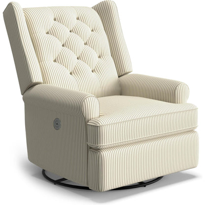 Best Chairs Gliders & Rockers 23949 Muslin / Powered Storytime Kendra Swivel Glider Recliner