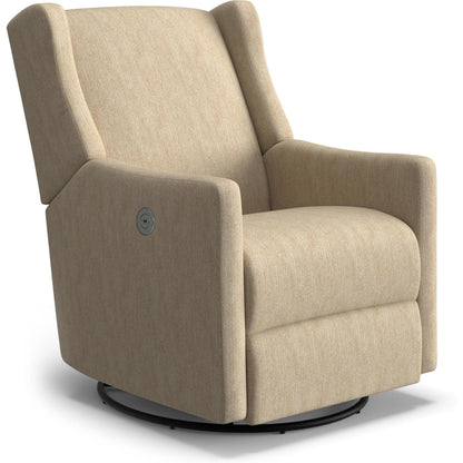Best Chairs Gliders & Rockers 26519 Linen / Powered Storytime Lillian Swivel Glider Recliner