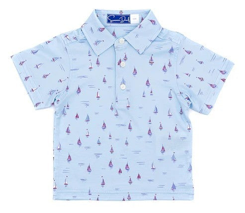Summer Duck Apparel Apparel & Gifts Sailboat Print / 2 Toddler Summer Duck Apparel the Little Saltie Polo