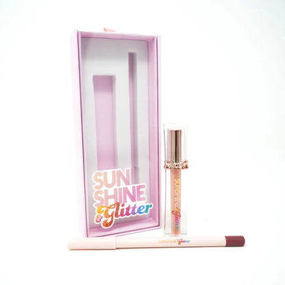 Sunshine & Glitter Sunshine & Glitter BOW Me a Kiss-Soft Pink 2pc Lip Kit