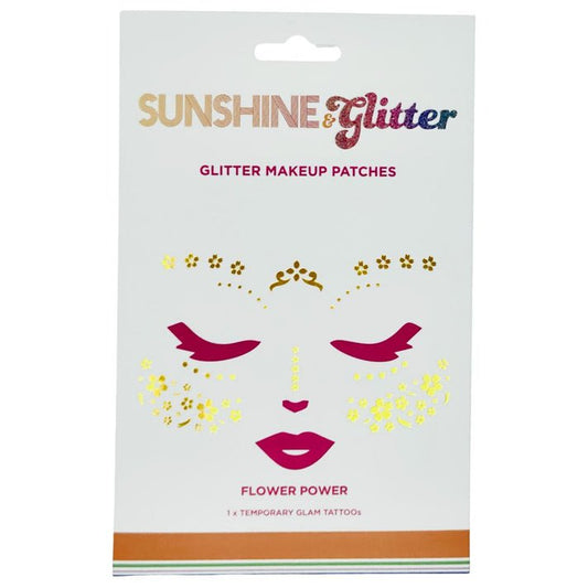 Sunshine & Glitter Face Tattoo - Flower Power