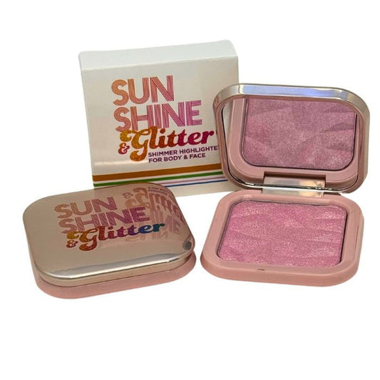 Sunshine & Glitter Highlighter Shimmer Compact - Coral Gold