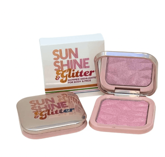 Sunshine & Glitter Highlighter Shimmer Compact - Pretty in Pink