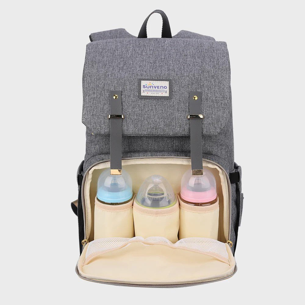 Sunveno Canvas Diaper Backpack Grey