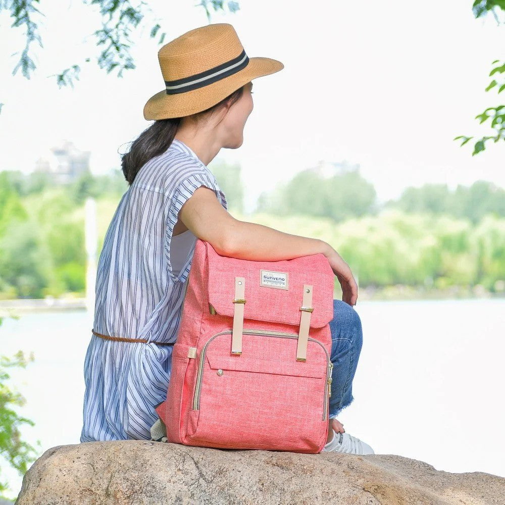 Sunveno Canvas Diaper Backpack Pink