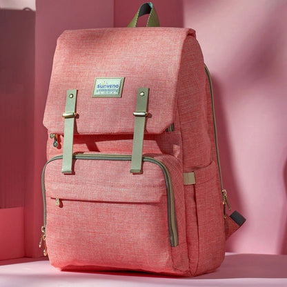 Sunveno Canvas Diaper Backpack Pink