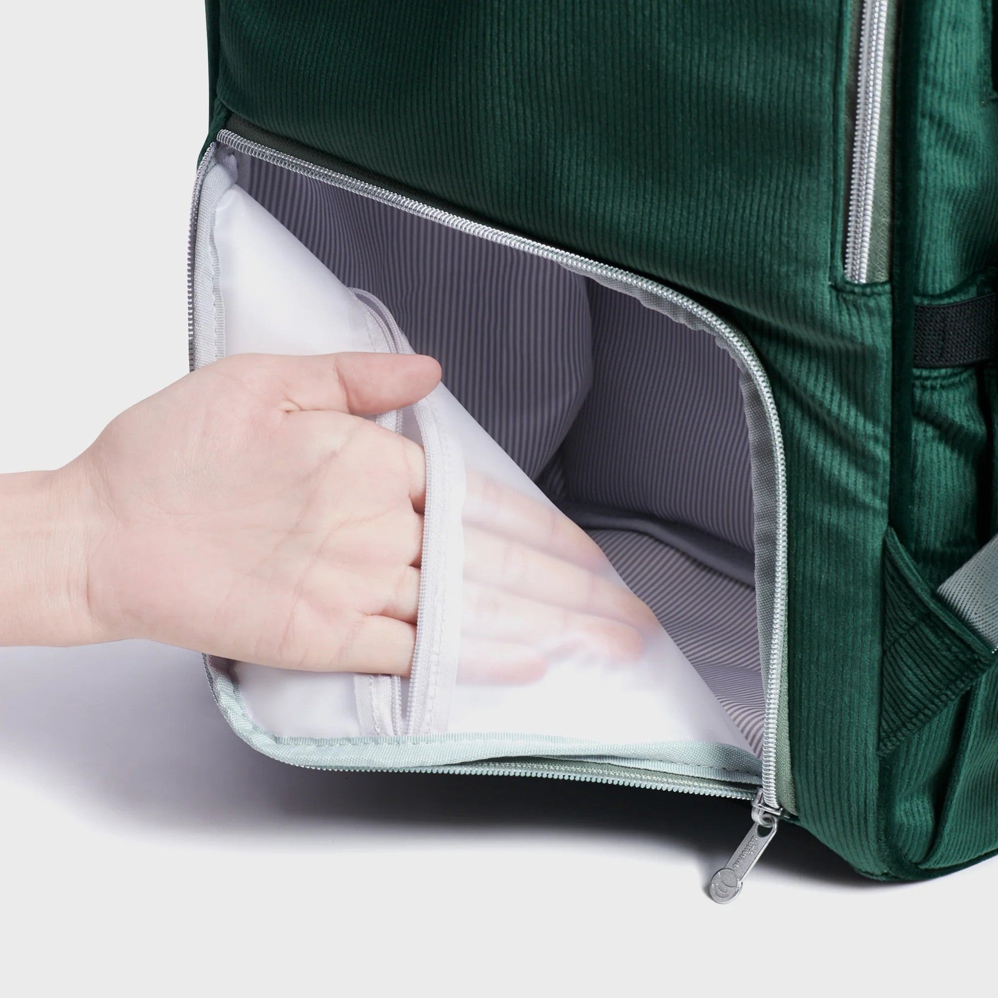 Sunveno Corduroy Diaper Backpack Dark Green
