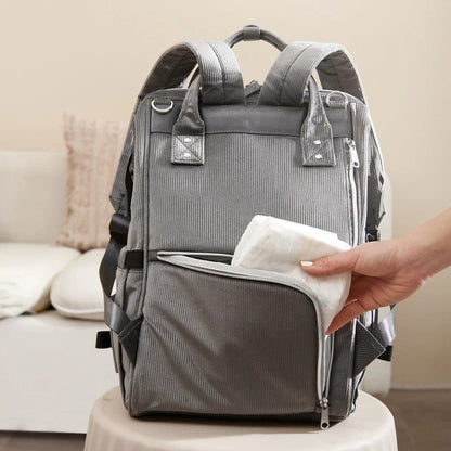 Sunveno Corduroy Diaper Backpack Grey