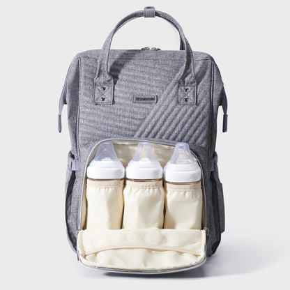 Sunveno Quilted Diaper Bag Backpack Gray
