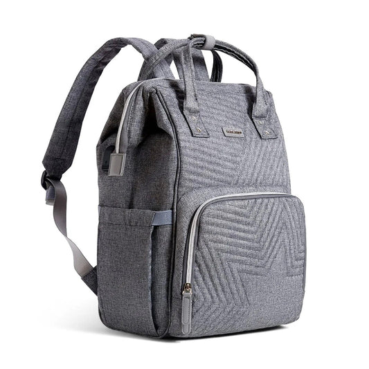 Sunveno Quilted Diaper Bag Backpack Gray