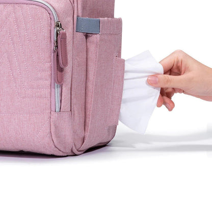 Sunveno Quilted Diaper Bag Backpack Pink