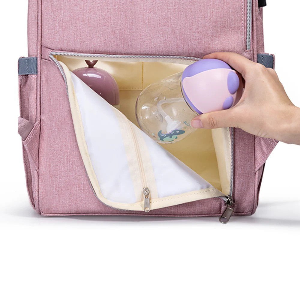 Sunveno Quilted Diaper Bag Backpack Pink