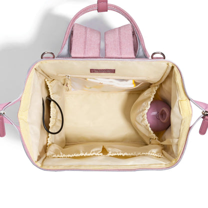 Sunveno Quilted Diaper Bag Backpack Pink
