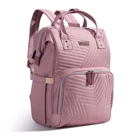 Sunveno Quilted Diaper Bag Backpack Pink